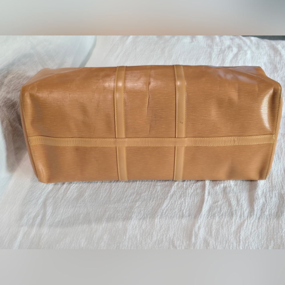 Louis Vuitton Epi Keepall 60 Tan Beige Brown Travel Bag Luggage Boston Speedy - Picture 7 of 16